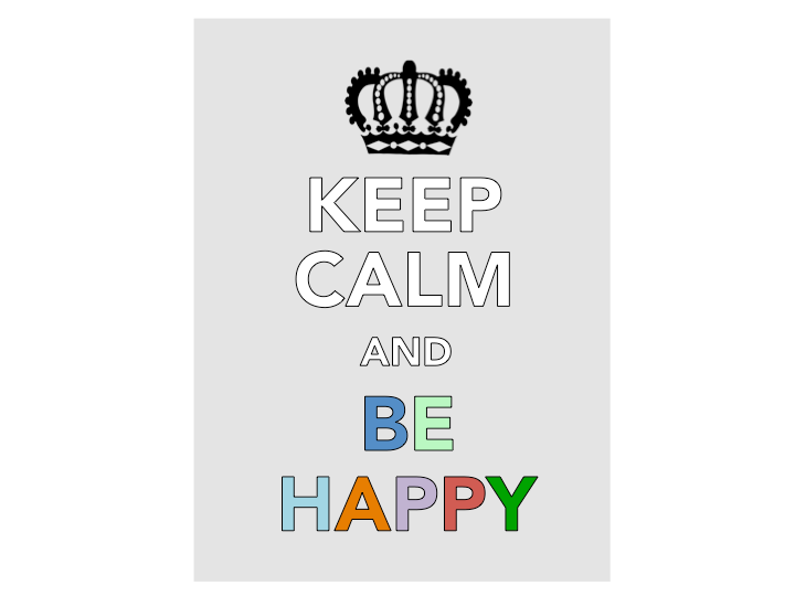 KEEP CALM and Be Happy