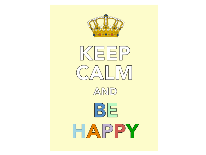 KEEP CALM and Be Happy