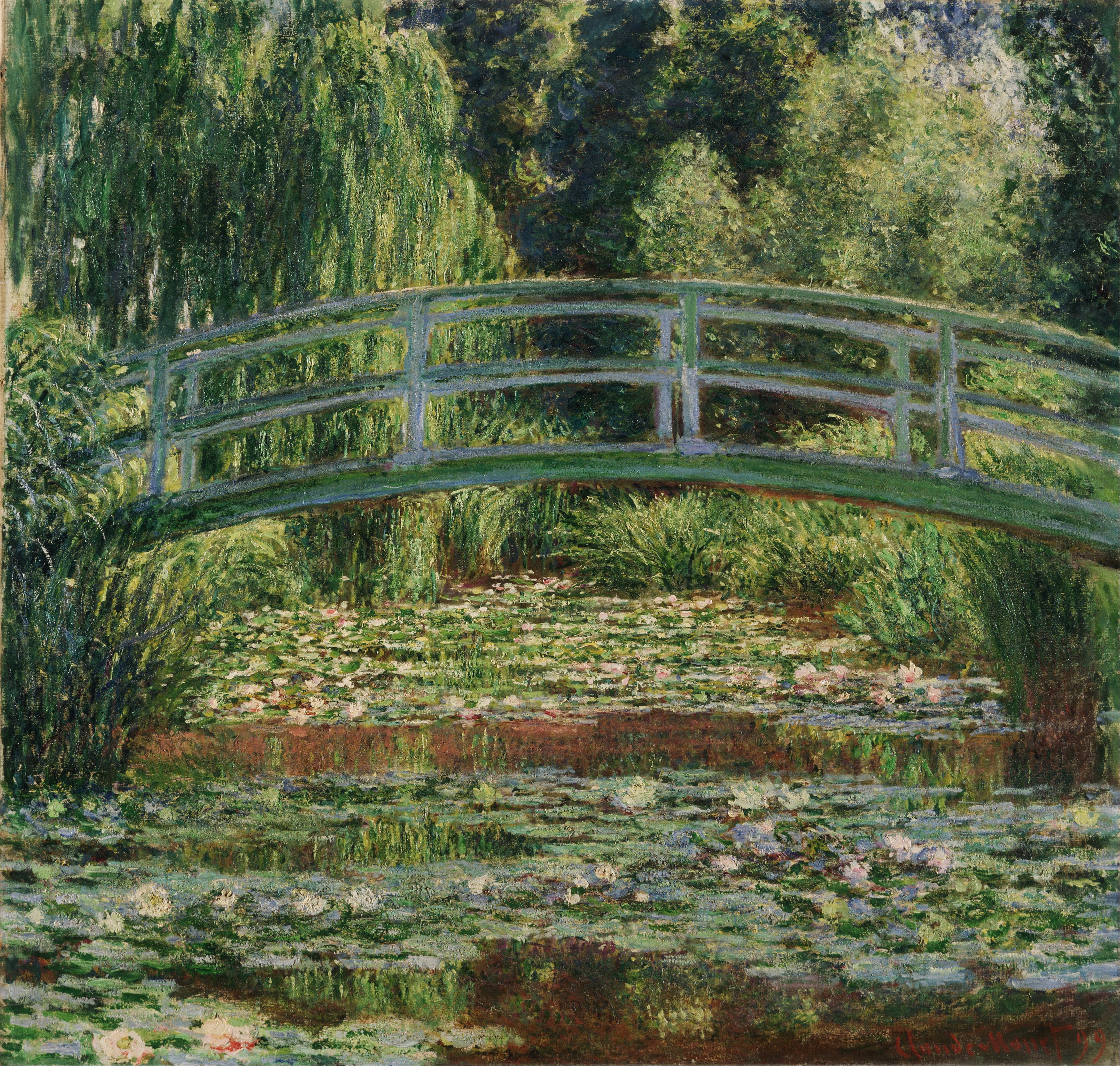 peinture-français- Monet /Pont japonais et bassin aux nymphéas