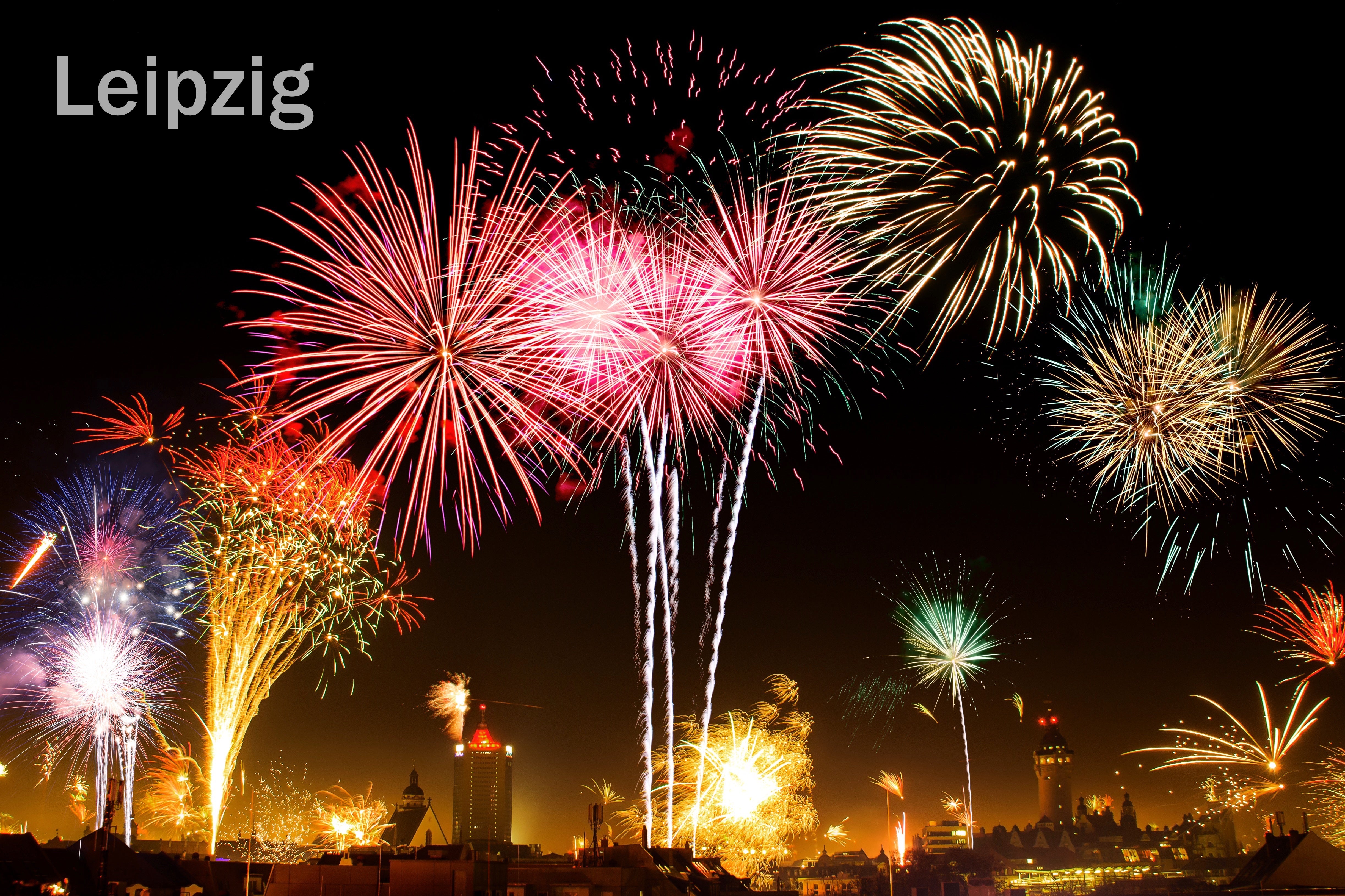 Villes - Leipzig/feux d'artifice