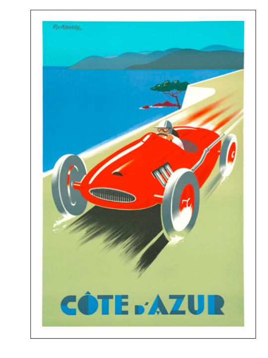 affiche vintage /voiture de course