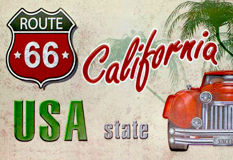 affiche /voiture route 66