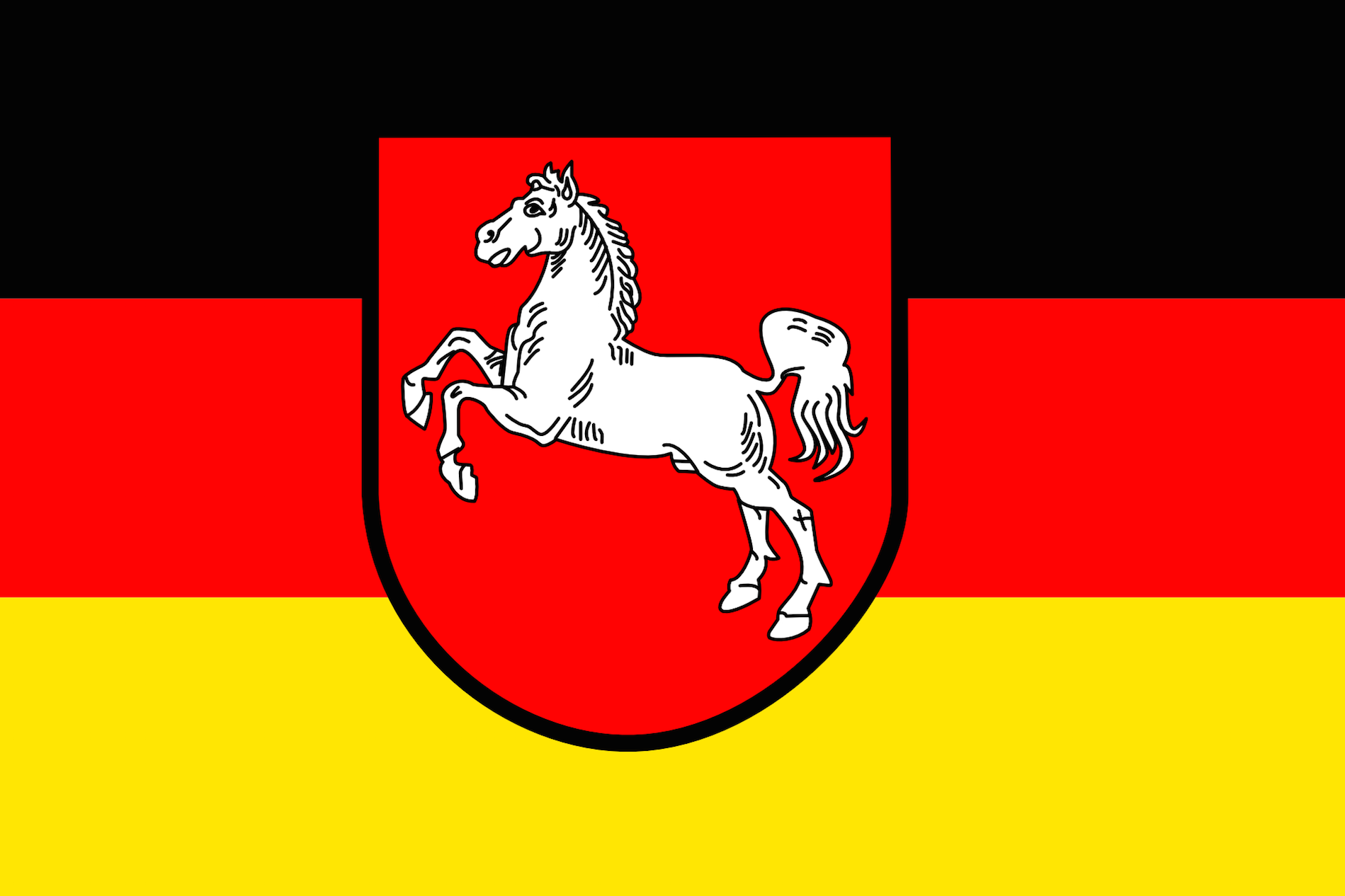 drapeau land - Niedersachsen Basse Saxe