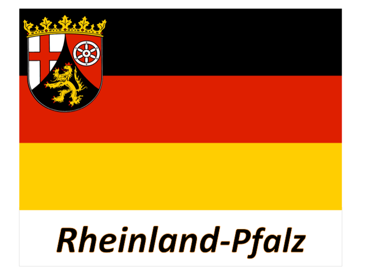 drapeau land - Rheinland-Pfalz Rhénanie Palatinat