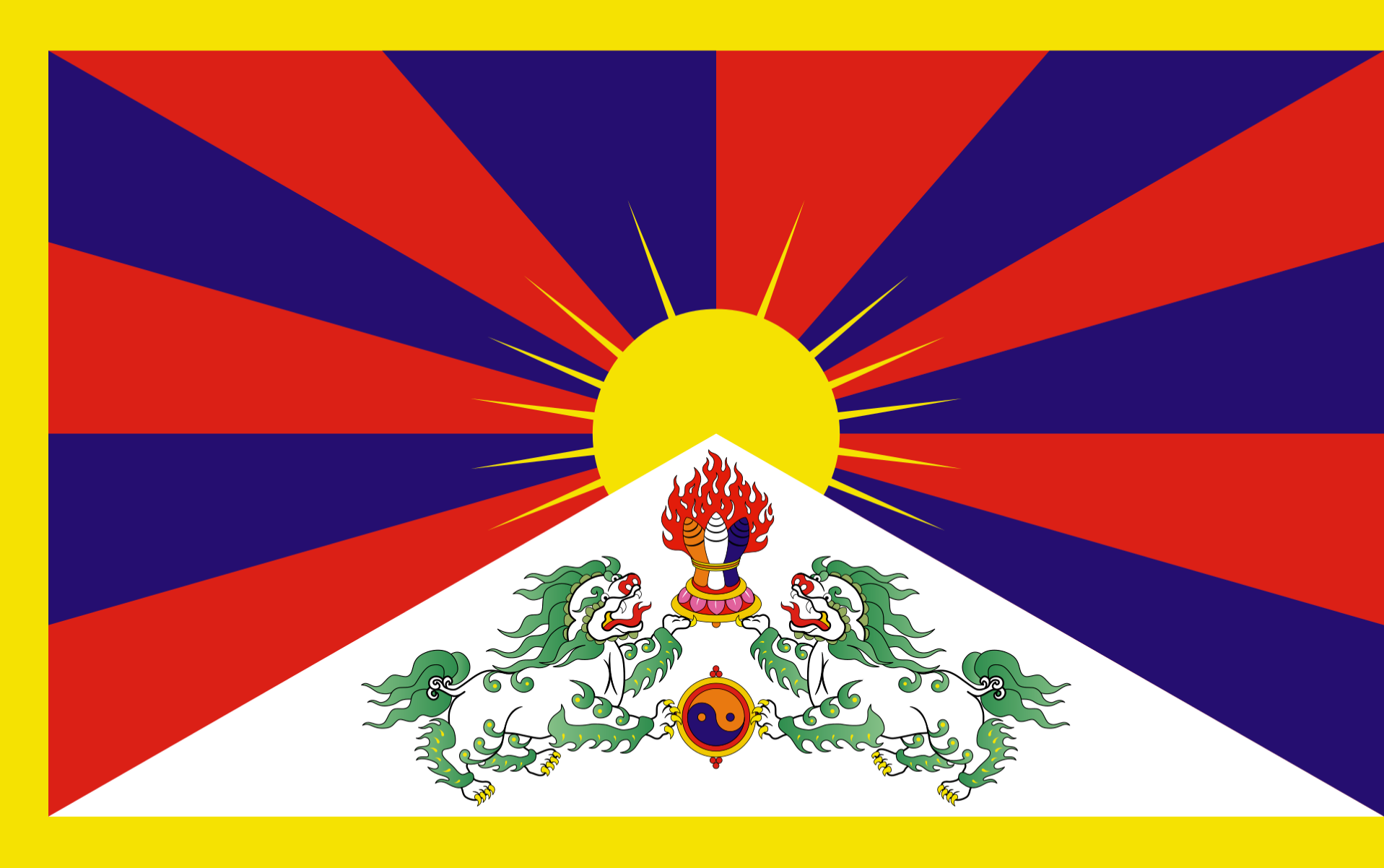 drapeau région autonome - Tibet
