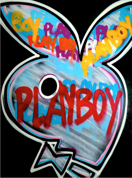 poster magnétique de pop-art: Playboy en couleur de Seen (Richard Mirando), artiste reconnu de la scène graffiti new-yorkaise 
