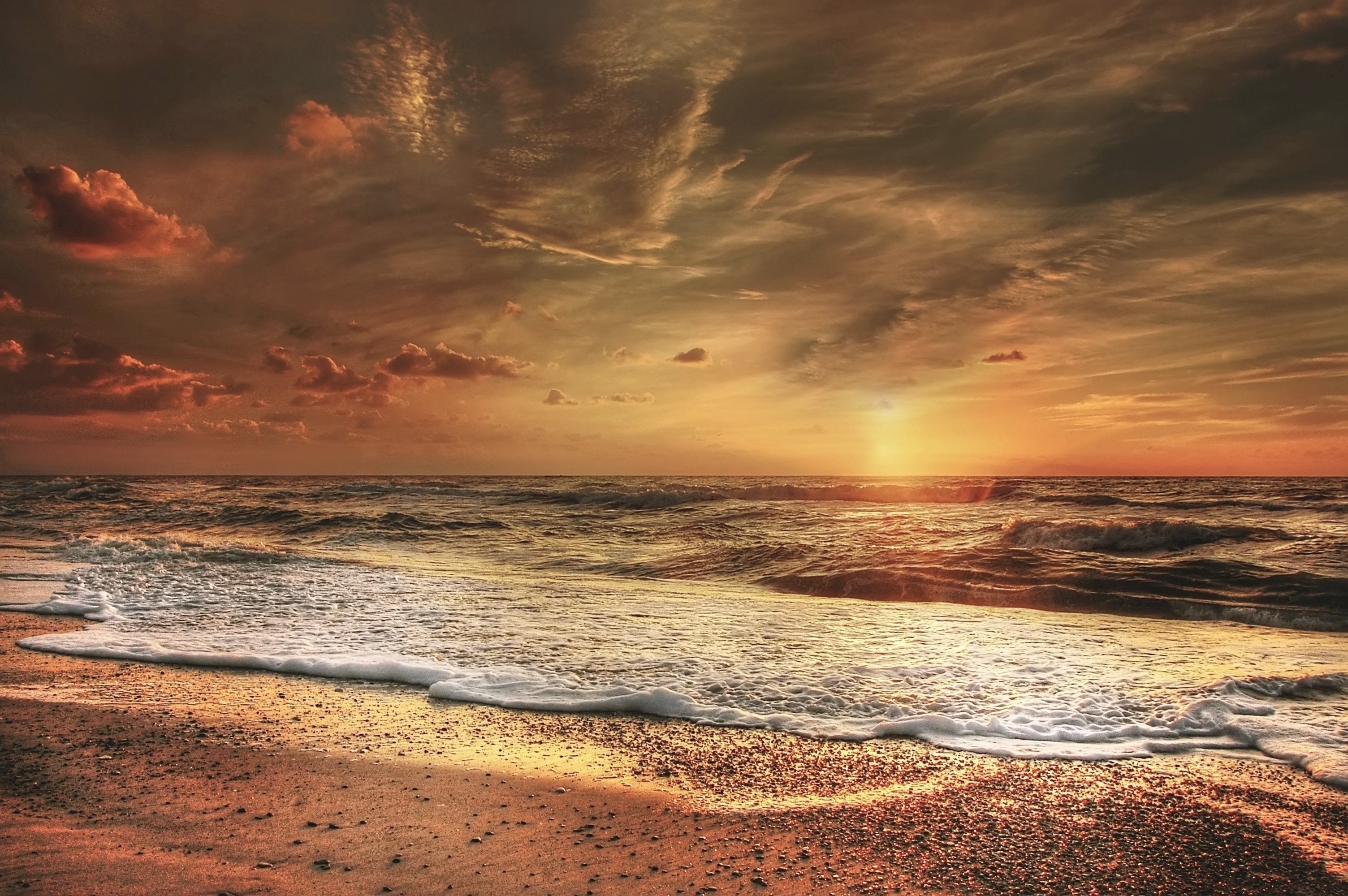 nature - coucher de soleil /mer du Nord