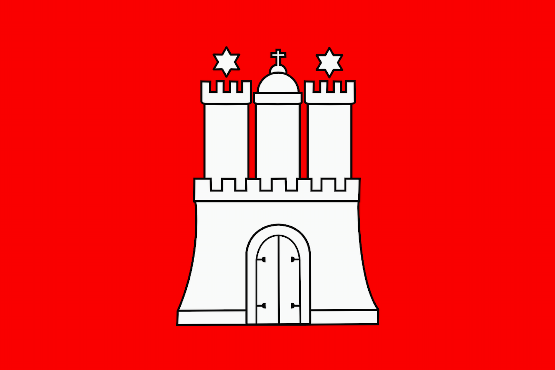 Stadtflagge - Deutschland/Deutschland/ Deutschland - Hamburg 