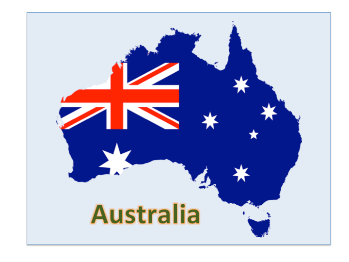 Landesflagge - Australien-Karte / Australische Karte 