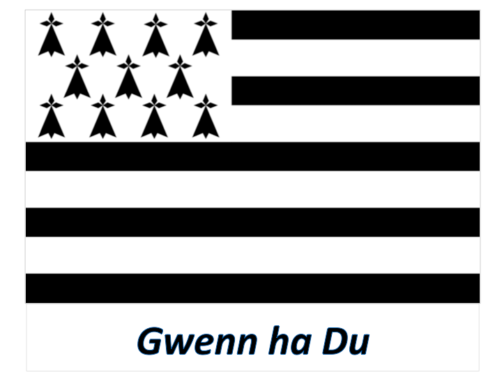 Regionsflagge -F - Bretagne - Gwenn ha Du 
