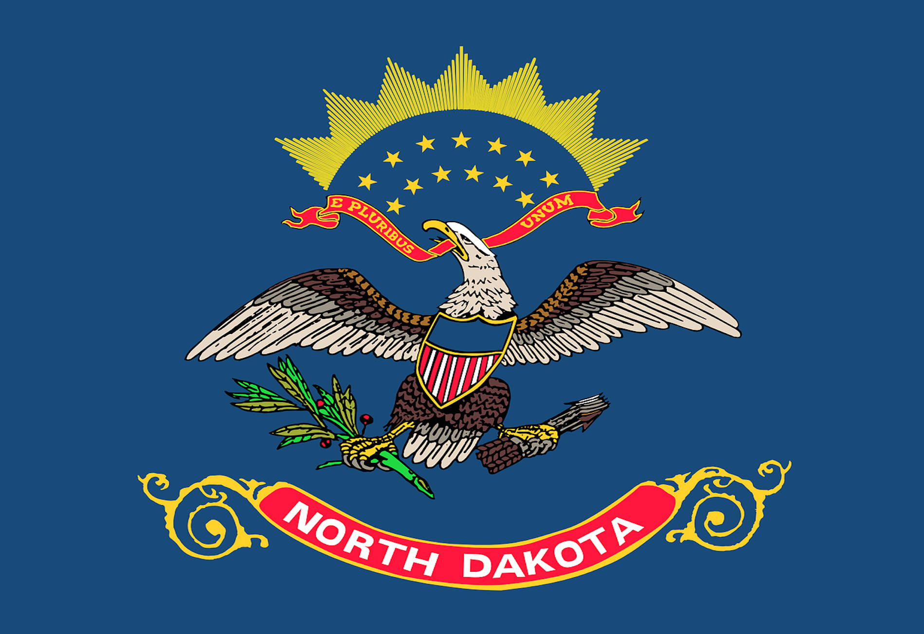 Flagge des Bundesstaates North Dakota 